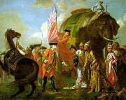 Lord Clive meeting with Mir Jafar at the Battle of Plassey in 1757